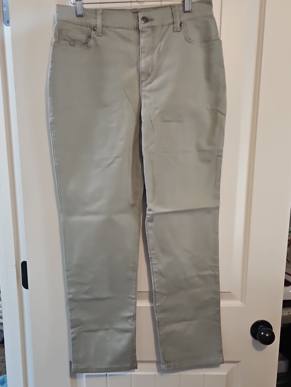 Gloria Vanderbilt Olive Green Straight-Leg Pants